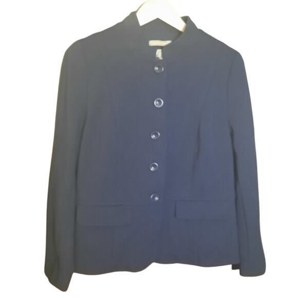 Talbots Navy Italian Luxe Knit 5 Button Womens Lined Blazer Size 12 - Picture 6 of 6